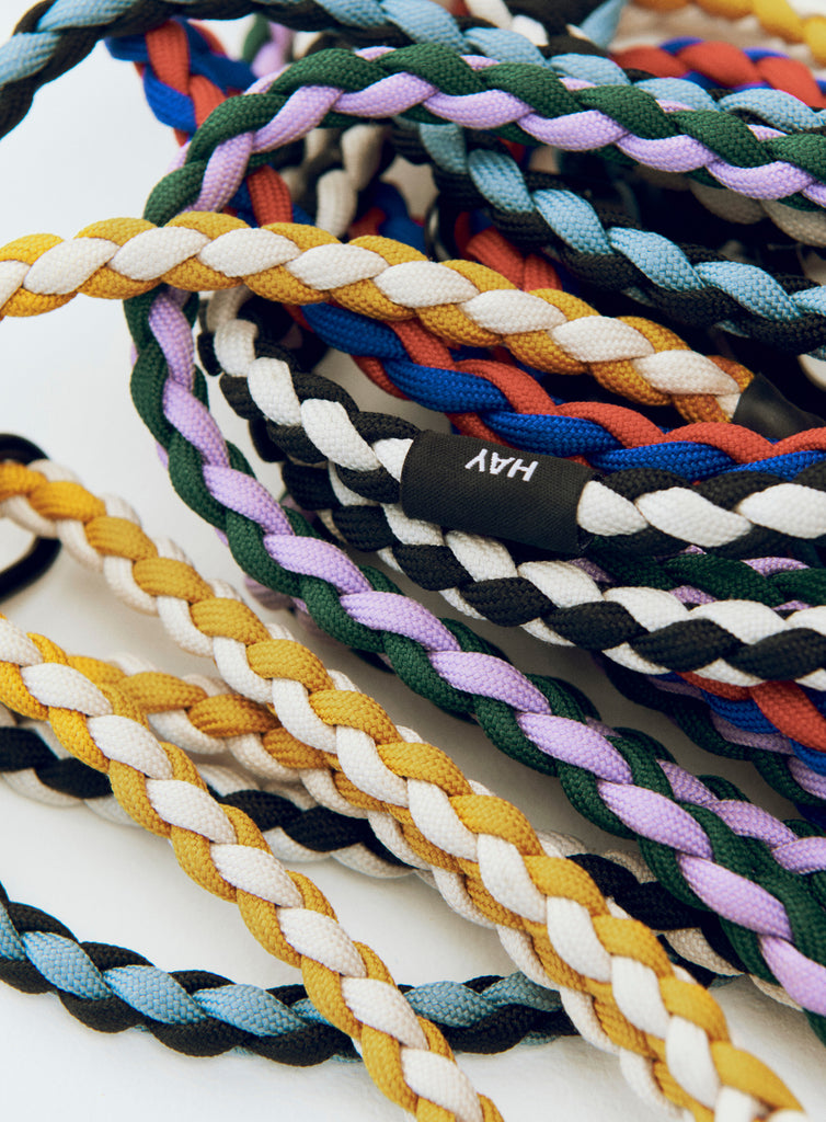 Braided Dog Leash - Blue & Black