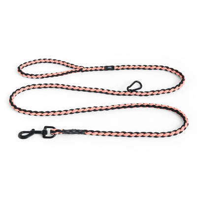 Braided Dog Leash - Pink & Black