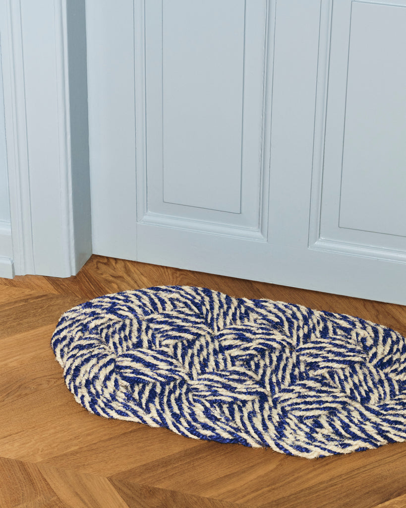 Coco Swirl Door Mat - Blue