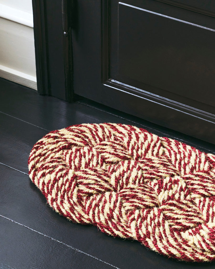 Coco Swirl Door Mat - Bordeaux