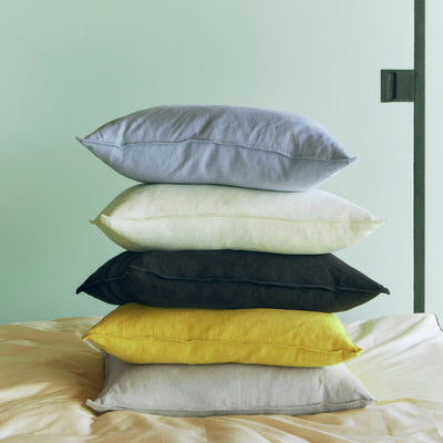 Large Linen Cushion - Lemon Yellow