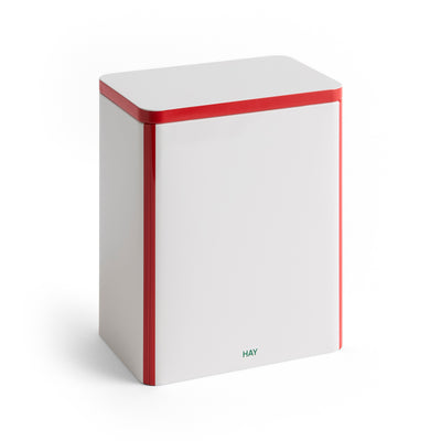 Large Tin Container - Red & White