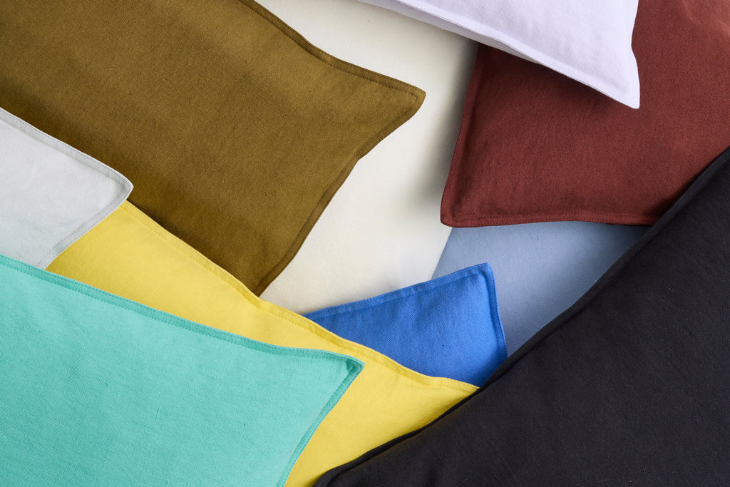 Large Linen Cushion - Light Blue