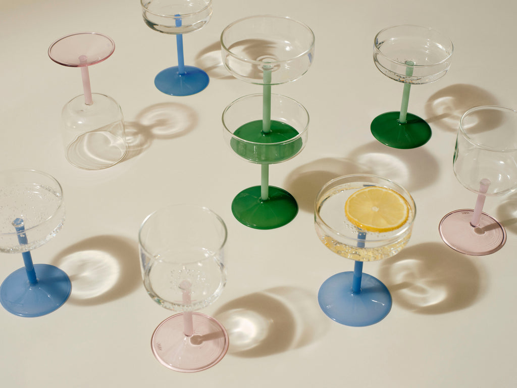 Tint Coupe Glass Set - Green