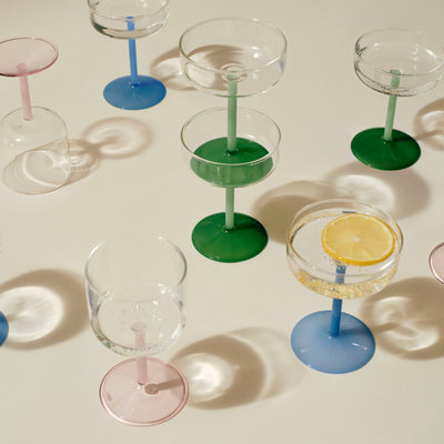 Tint Coupe Glass Set - Green