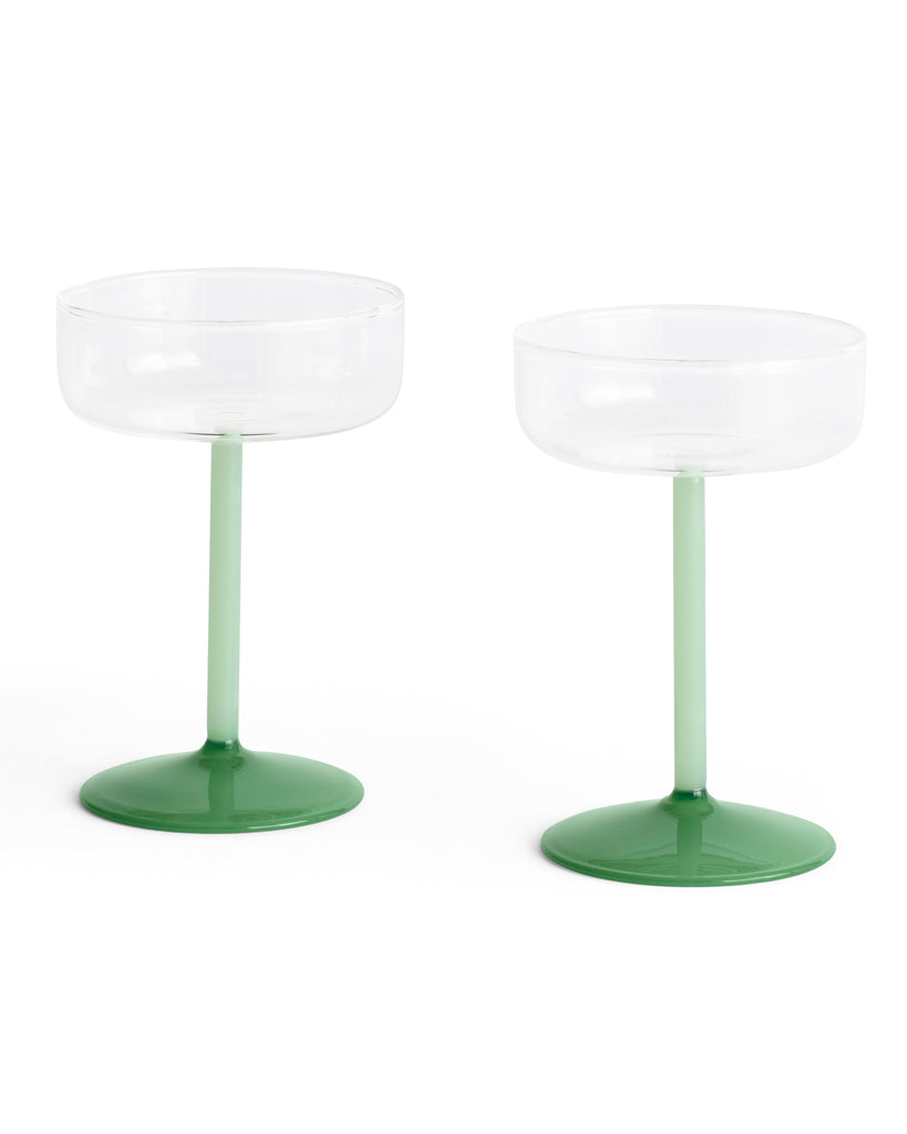Tint Coupe Glass Set - Green