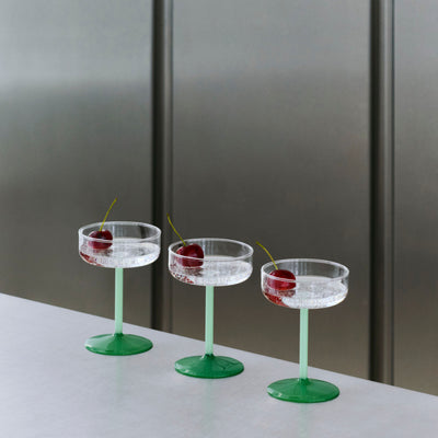 Tint Coupe Glass Set - Green