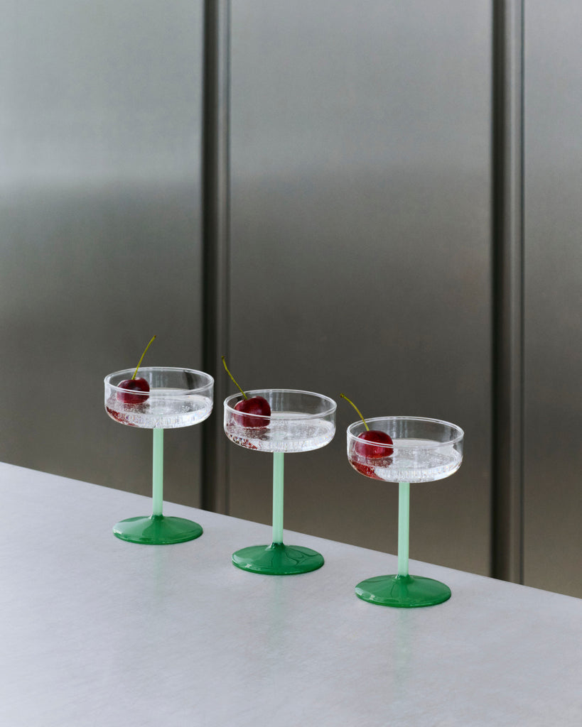 Tint Coupe Glass Set - Green
