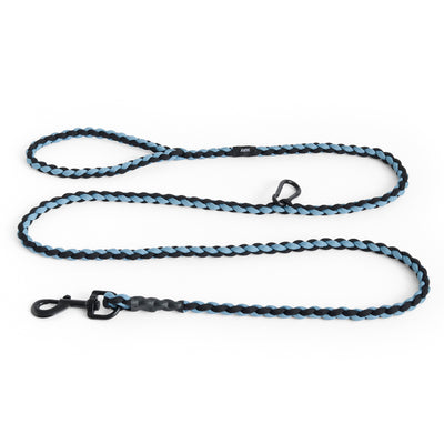 Braided Dog Leash - Blue & Black