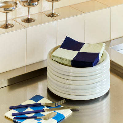 Navy Check Napkins