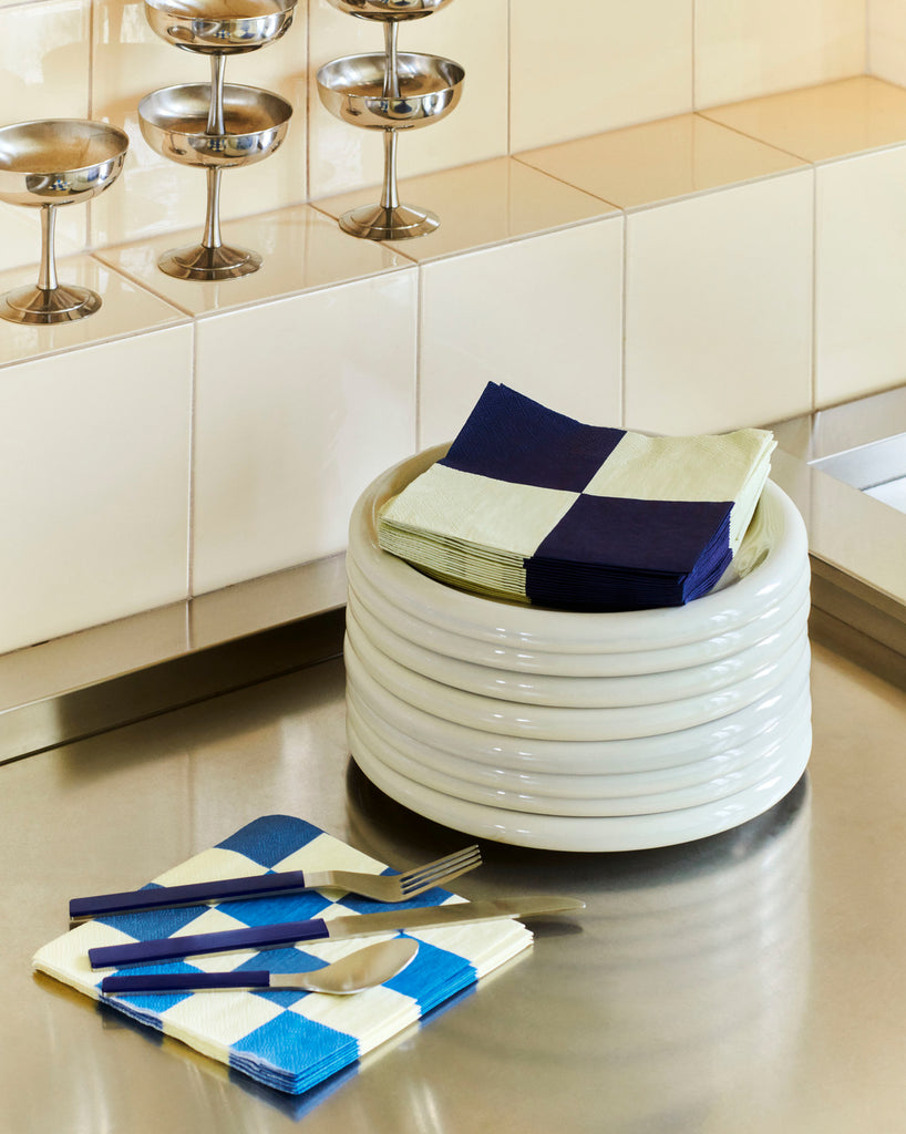 Navy Check Napkins
