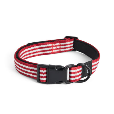 Stripe Dog Collar - Red & White