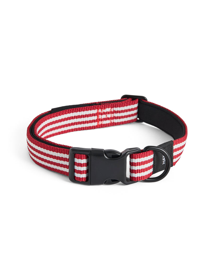 Stripe Dog Collar - Red & White