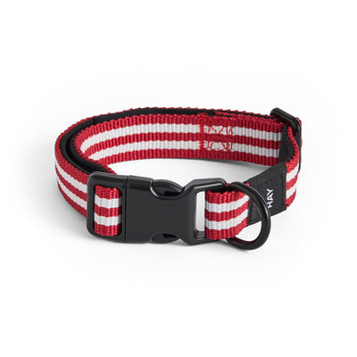 Stripe Dog Collar - Red & White