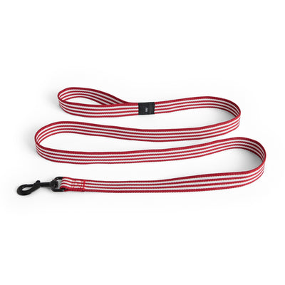 Stripe Dog Leash - Red & White