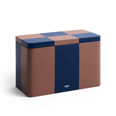 Tin Container - Midnight Blue & Brown