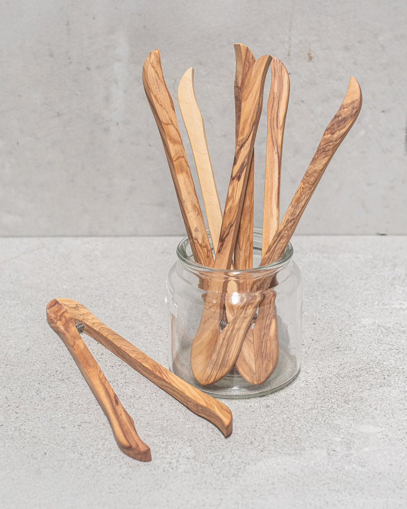 Olive Wood Spring Tongs