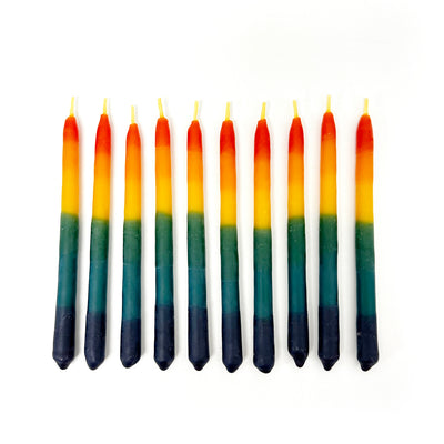 Rainbow Beeswax Birthday Candles