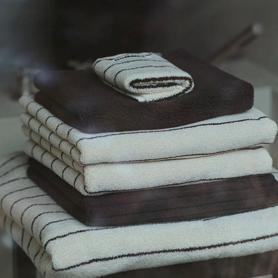 Cream Pinstripe Towels