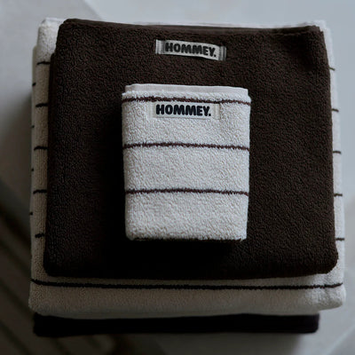 Cream Pinstripe Towels