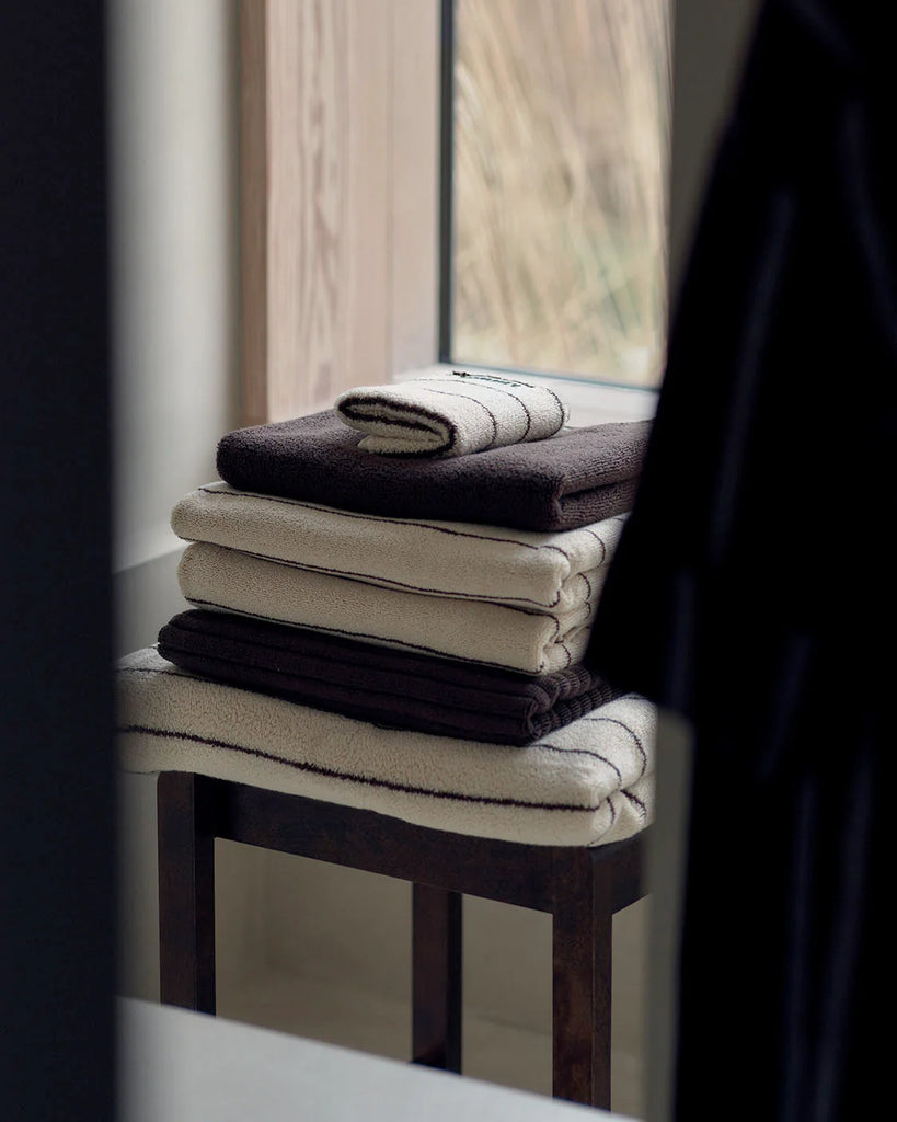 Cream Pinstripe Towels