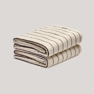 Cream Pinstripe Towels