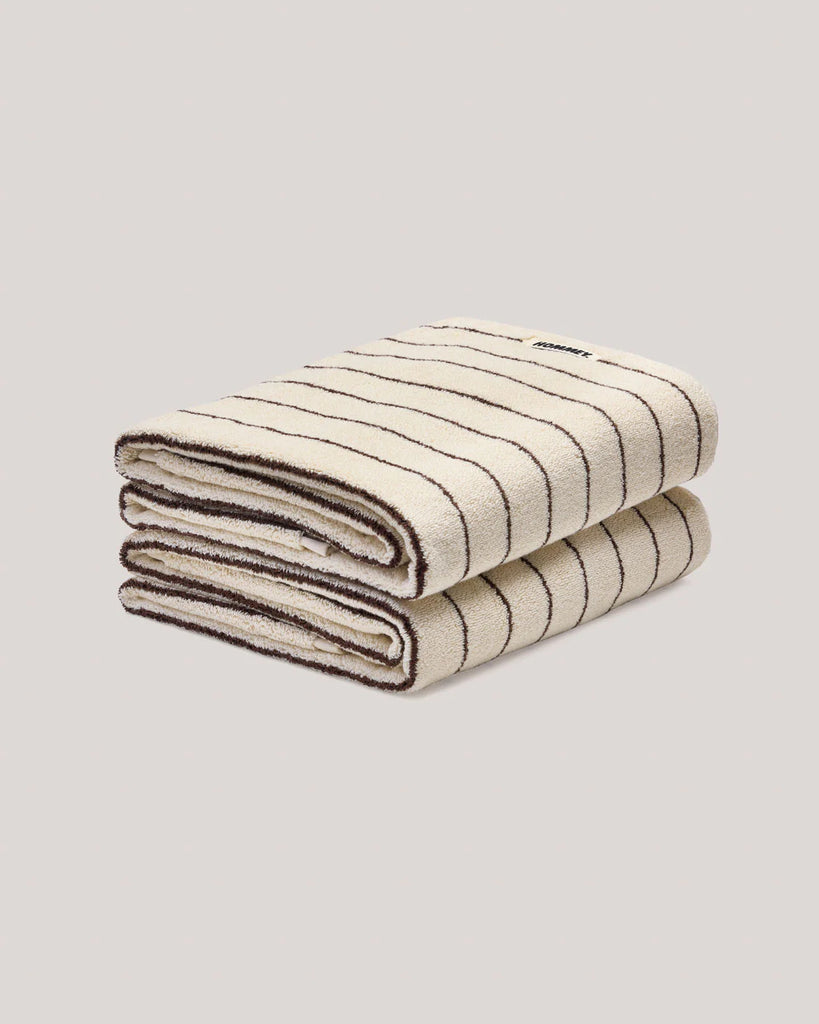 Cream Pinstripe Towels