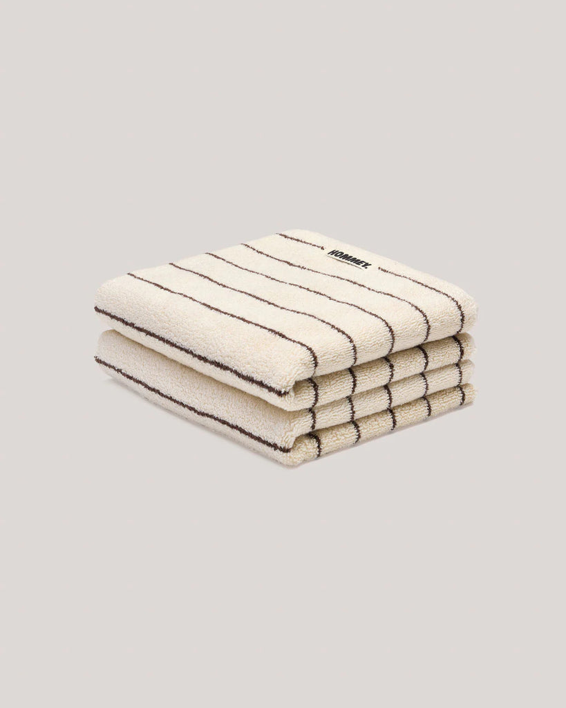 Cream Pinstripe Towels