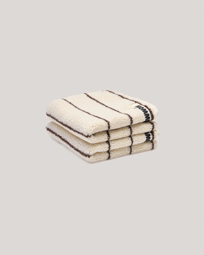 Cream Pinstripe Towels