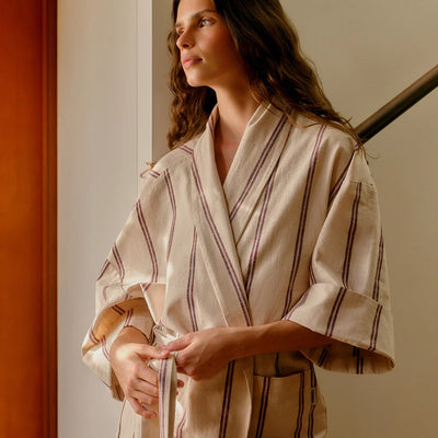 Cream Stripe Robe