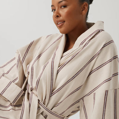 Cream Stripe Robe