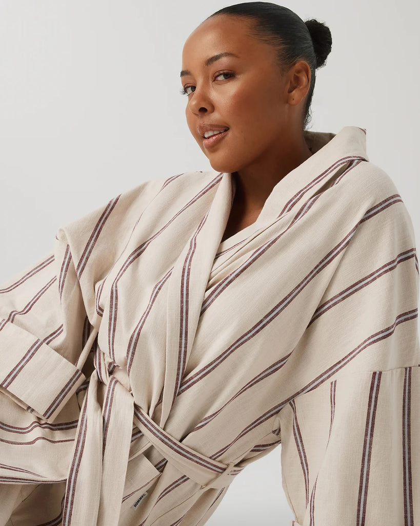 Cream Stripe Robe