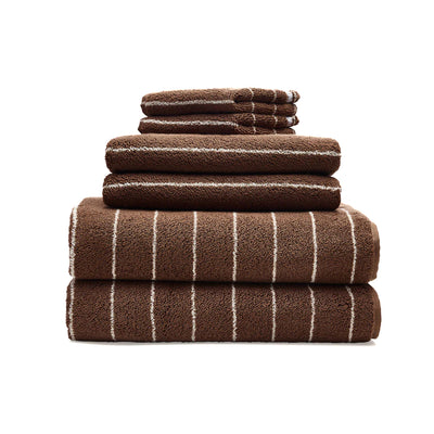 Hazelnut Pinstripe Towels
