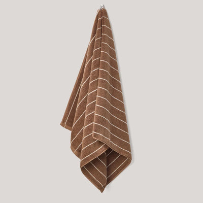 Hazelnut Pinstripe Towels