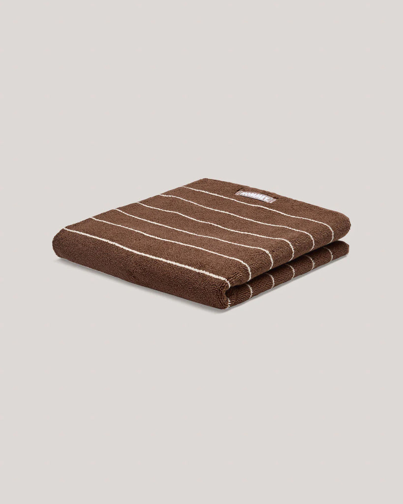 Hazelnut Pinstripe Towels