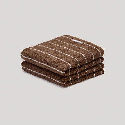 Hazelnut Pinstripe Towels