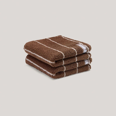 Hazelnut Pinstripe Towels