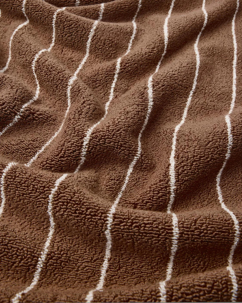 Hazelnut Pinstripe Towels