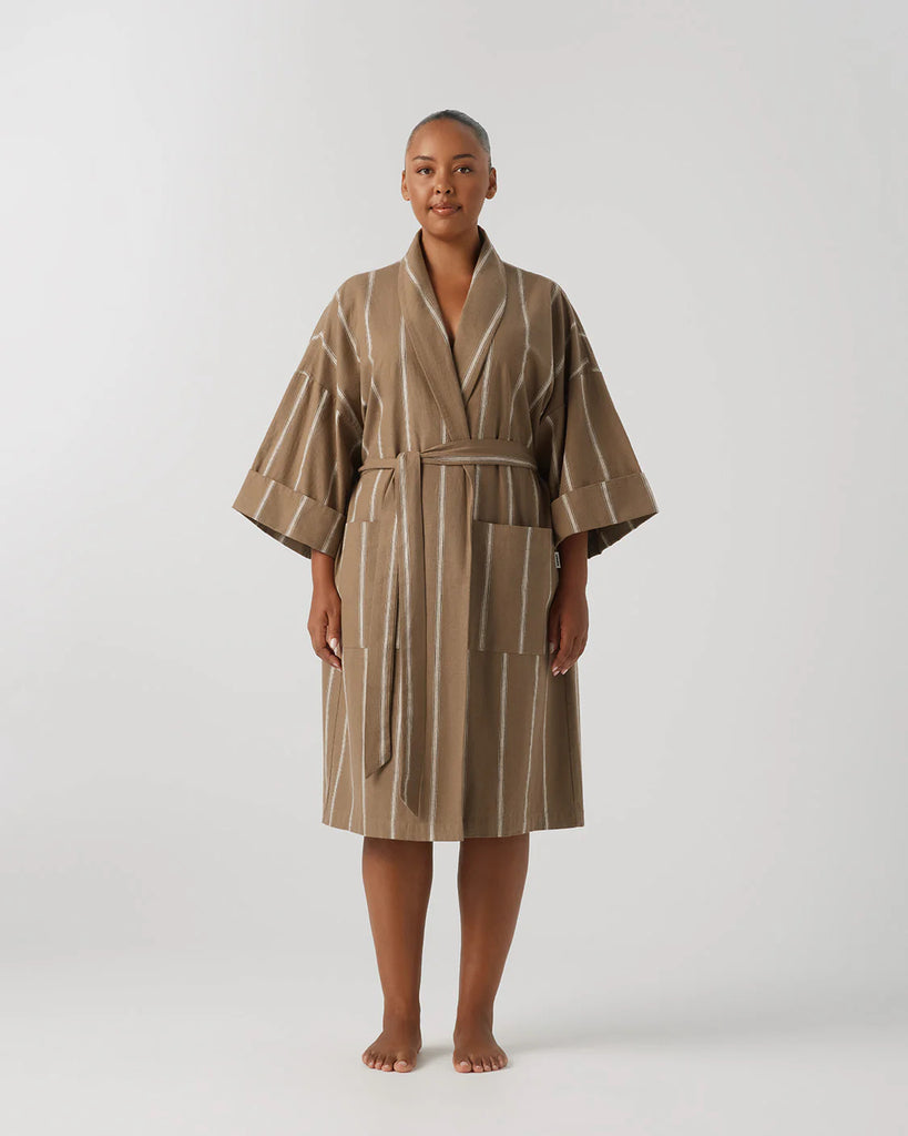 Hazelnut Stripe Robe