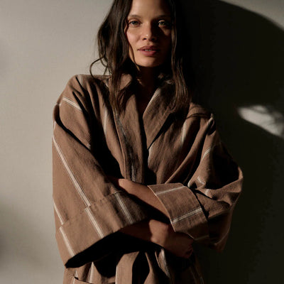 Hazelnut Stripe Robe