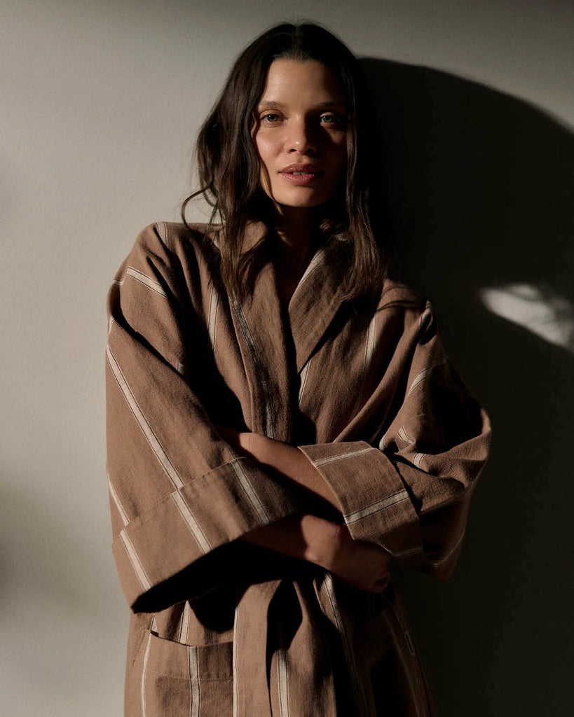 Hazelnut Stripe Robe