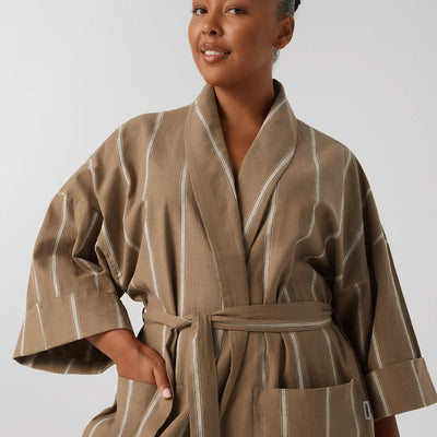 Hazelnut Stripe Robe