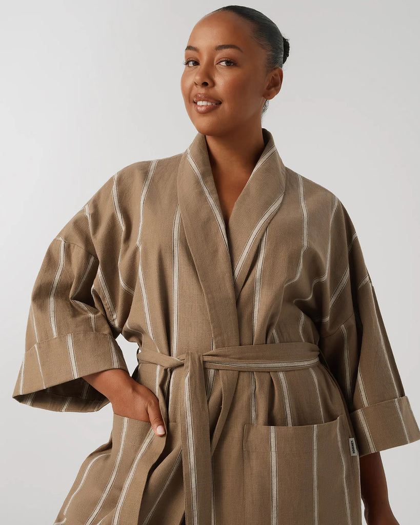 Hazelnut Stripe Robe