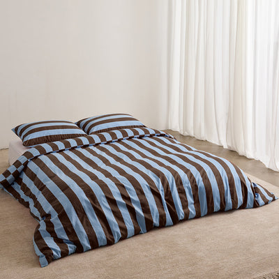 Iced Chocolate Stripes Duvet Cover