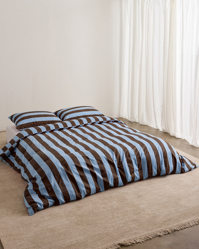 Iced Chocolate Stripes Duvet Cover