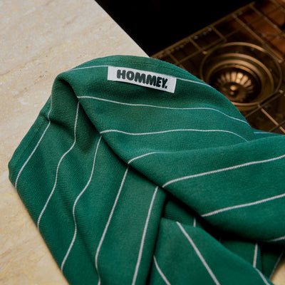 Pinstripe Tea Towel - Clover