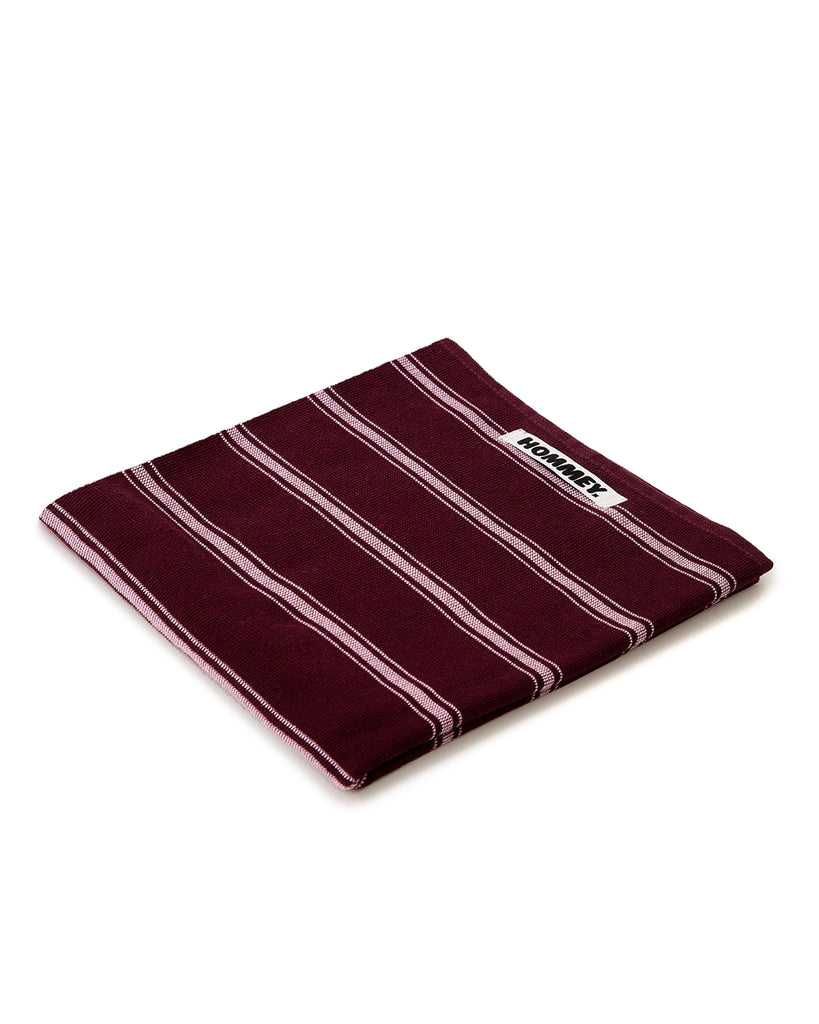 Pinstripe Tea Towel - Mulberry