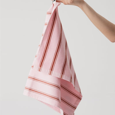 Pinstripe Tea Towel - Rose