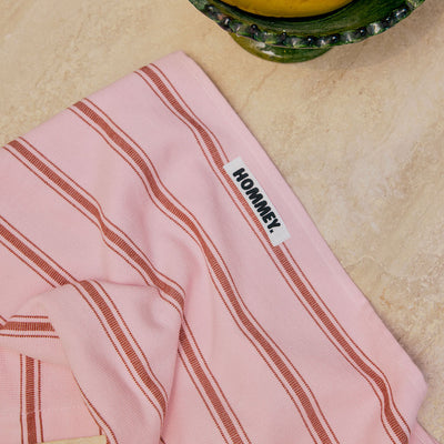 Pinstripe Tea Towel - Rose