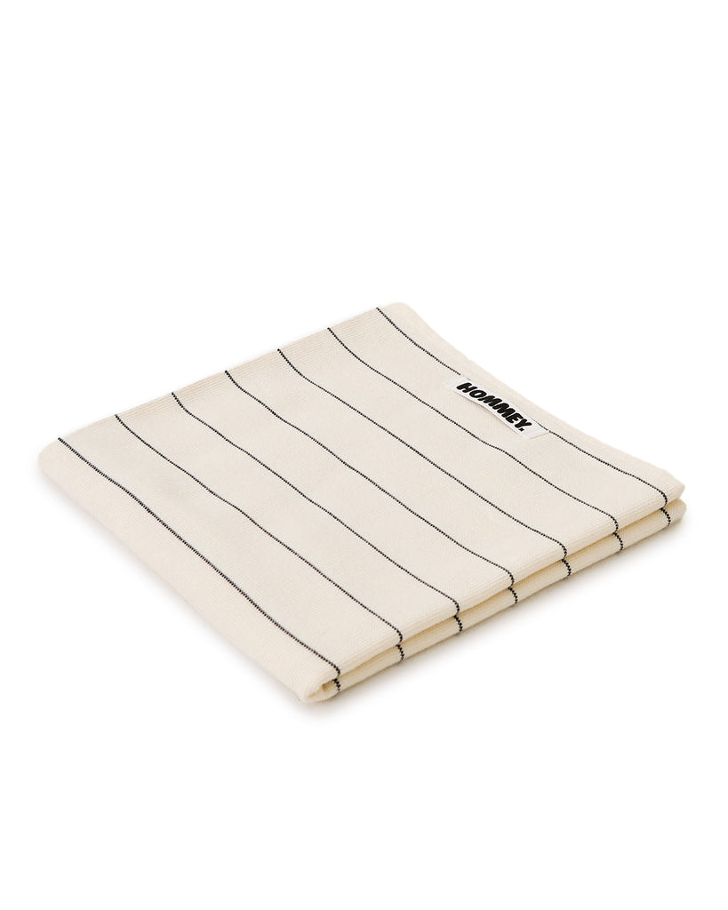 Pinstripe Tea Towel - Snow